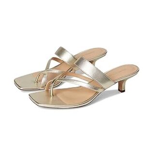 New Veronica Beard Metallic Silver Heeled Sandals